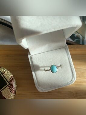 Brand new natural larimar stone ring